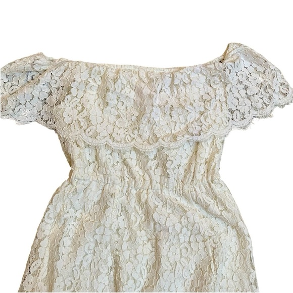 Bardot Orchid Ivory Off Shoulder Lace Mini Dress Size 6 - Picture 8 of 13